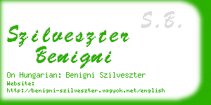 szilveszter benigni business card